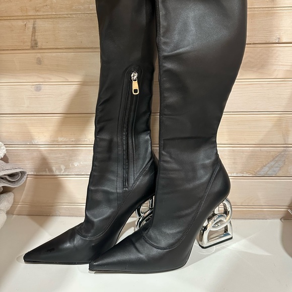 DOLCE & GABBANA LOGO HEEL BOOTS - Picture 2 of 6